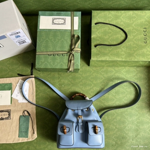 First bag ru GUCCI small backpack Bamboo 0816